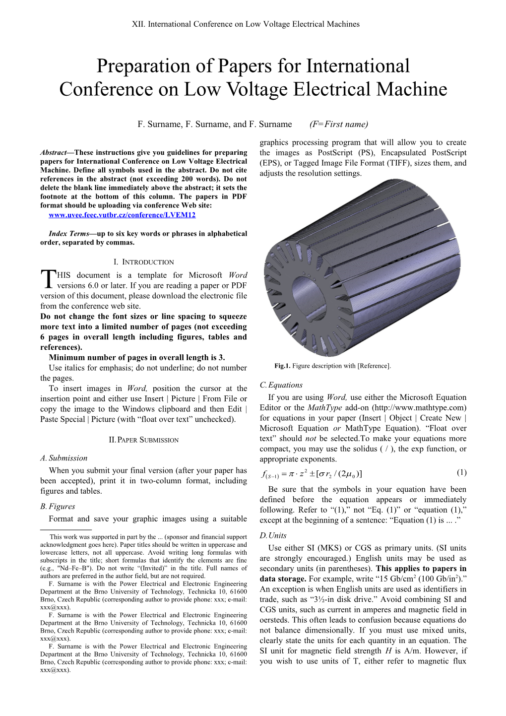 XII. International Conference on Low Voltage Electrical Machines