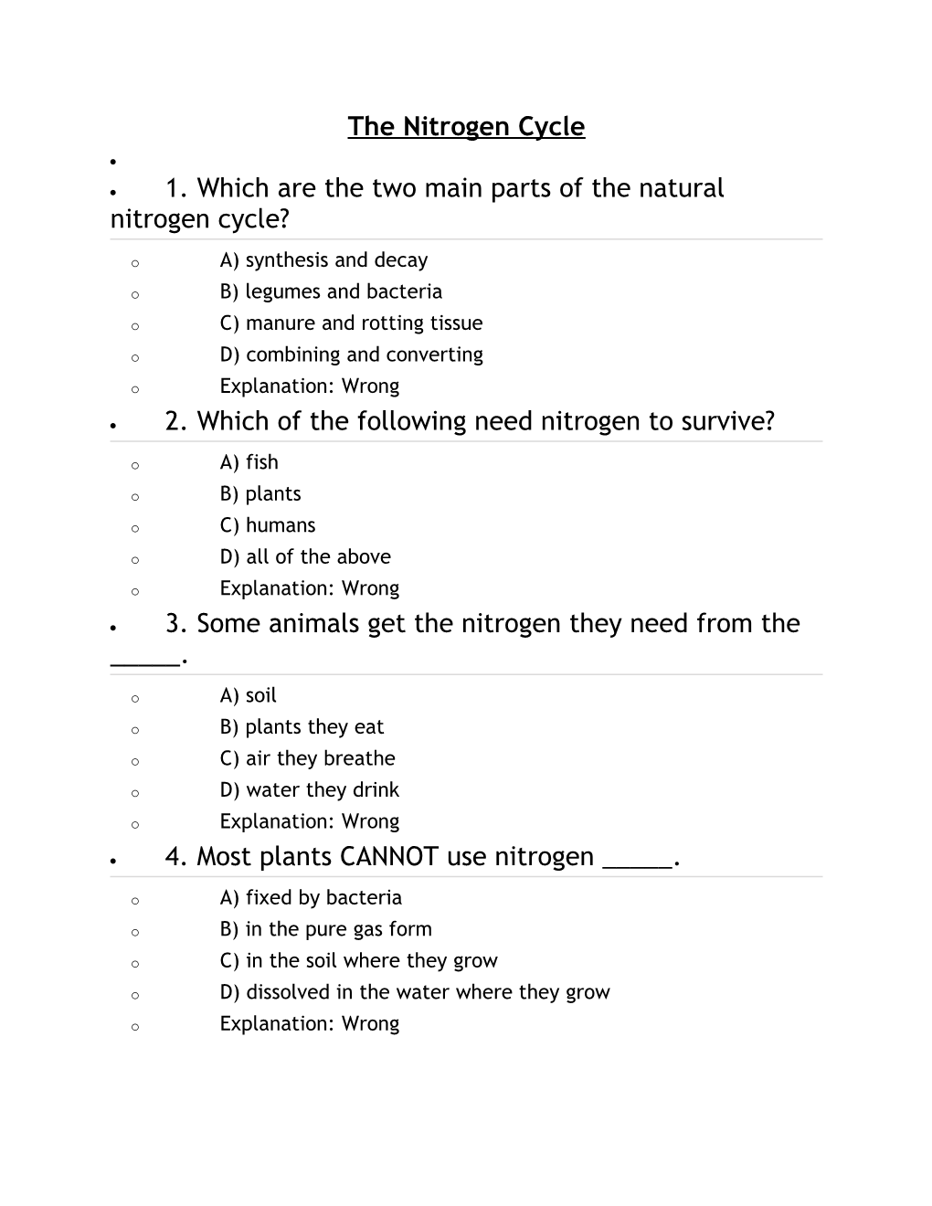 The Nitrogen Cycle