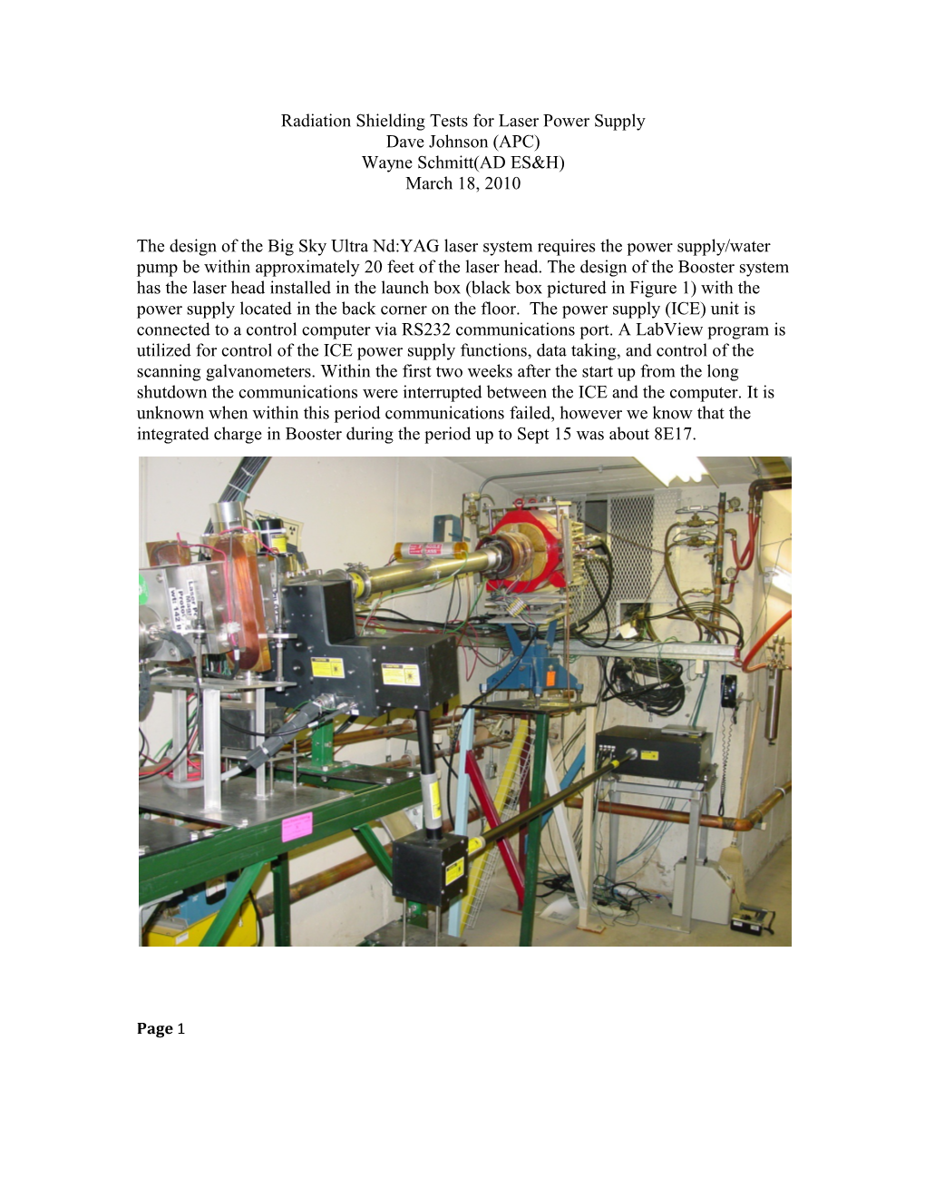 Radiation Shielding Tests for Laser Power Supply