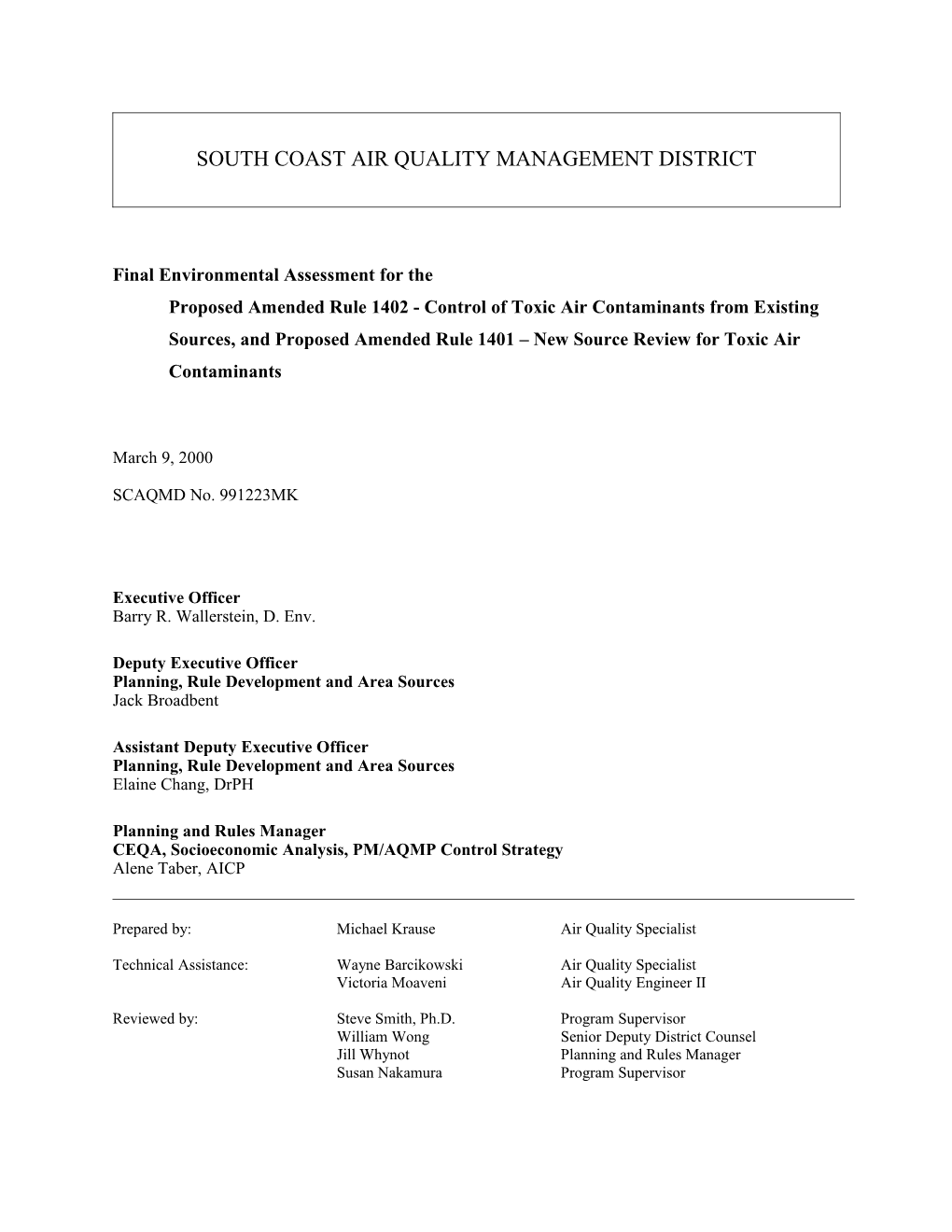 South Coast Air Quality Management District