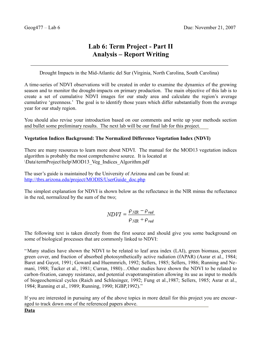 Lab 6: Term Project Part II