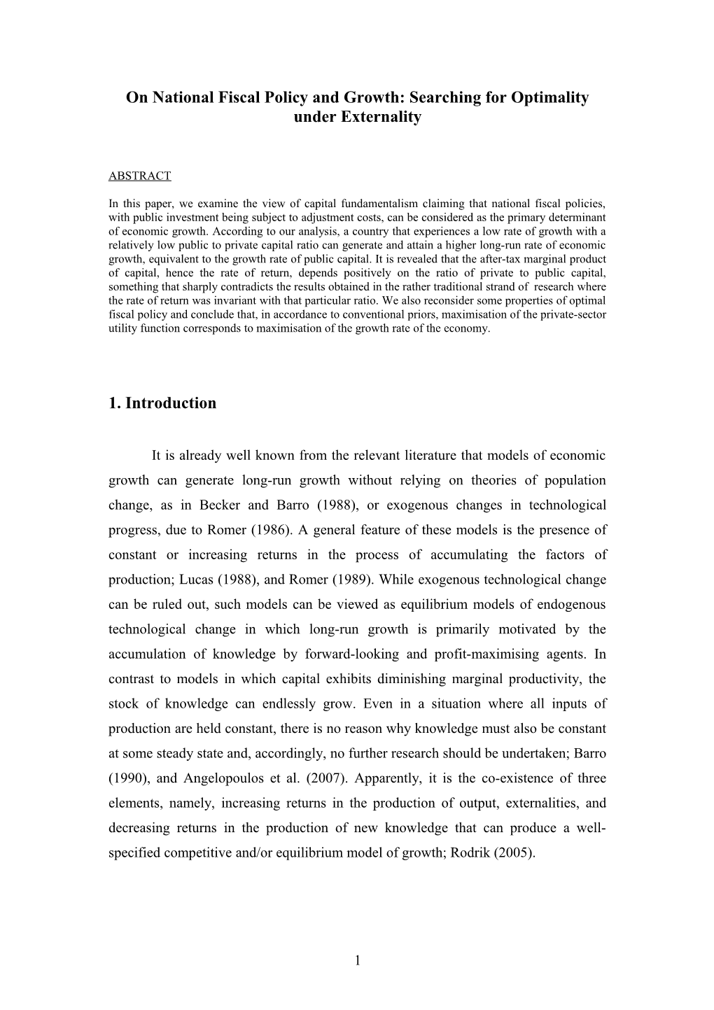 Government Expenditures and Endogenous Growth in A