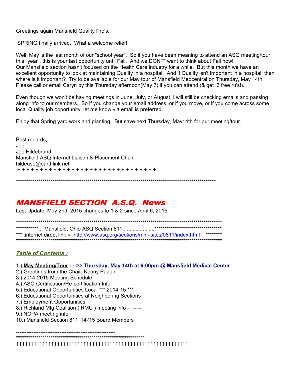 MANSFIELD SECTION COMMITTEE News s3