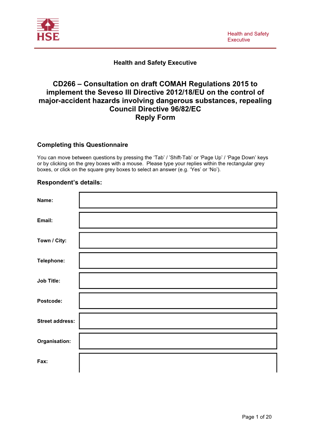 GHS Response Collection Template