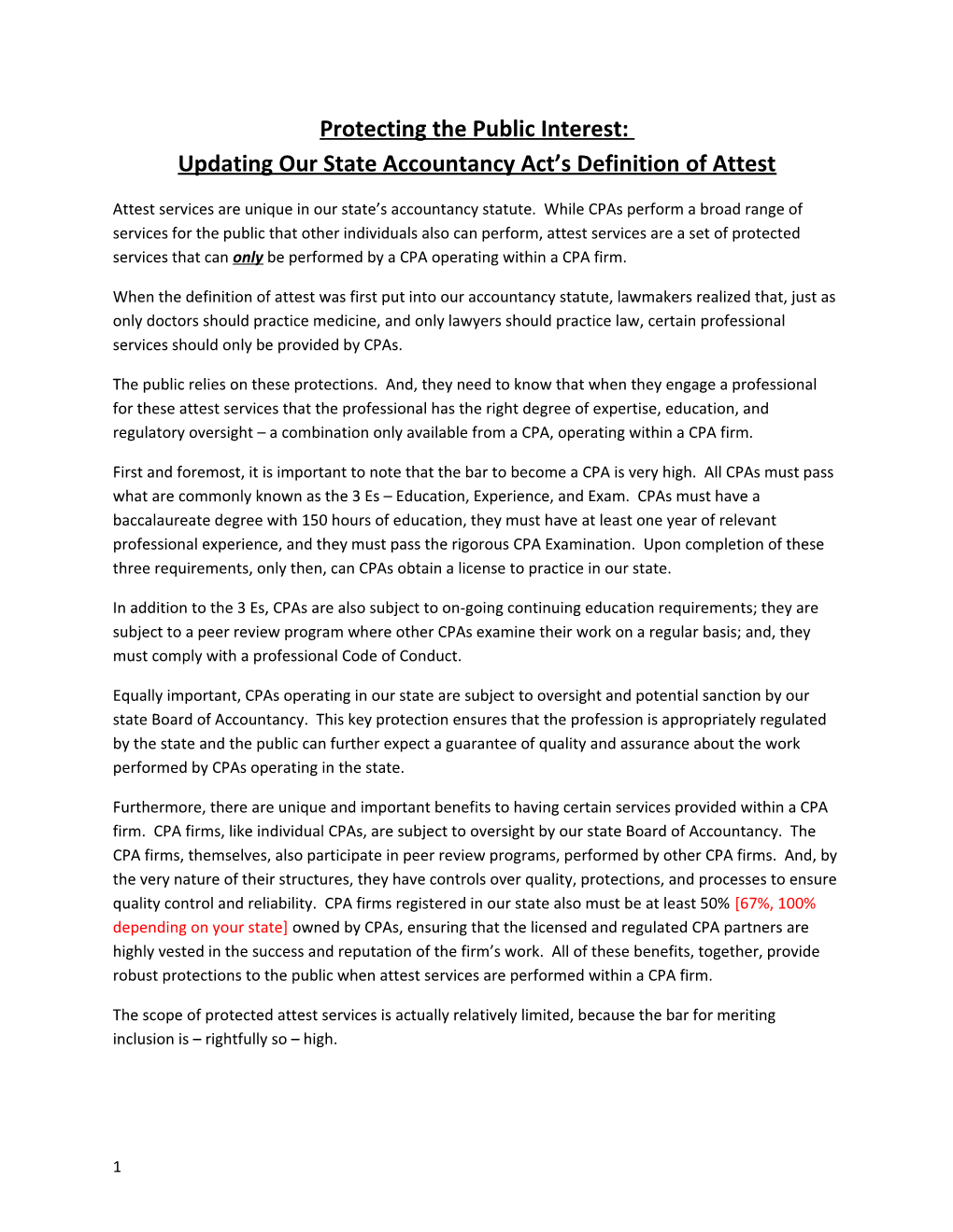 Protecting the Public Interest: Updating Our State Accountancy Act S Definition of Attest