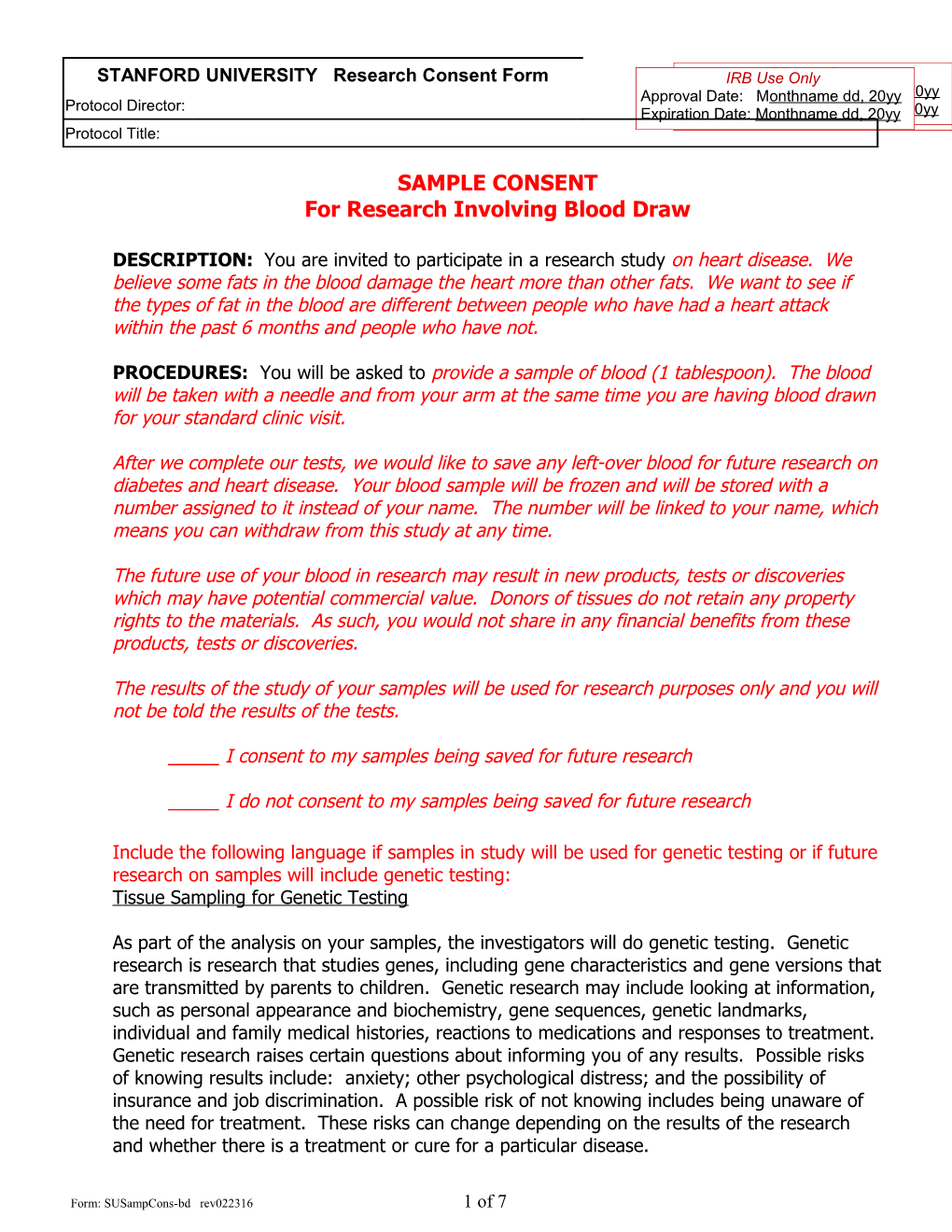 Sample Consent Form