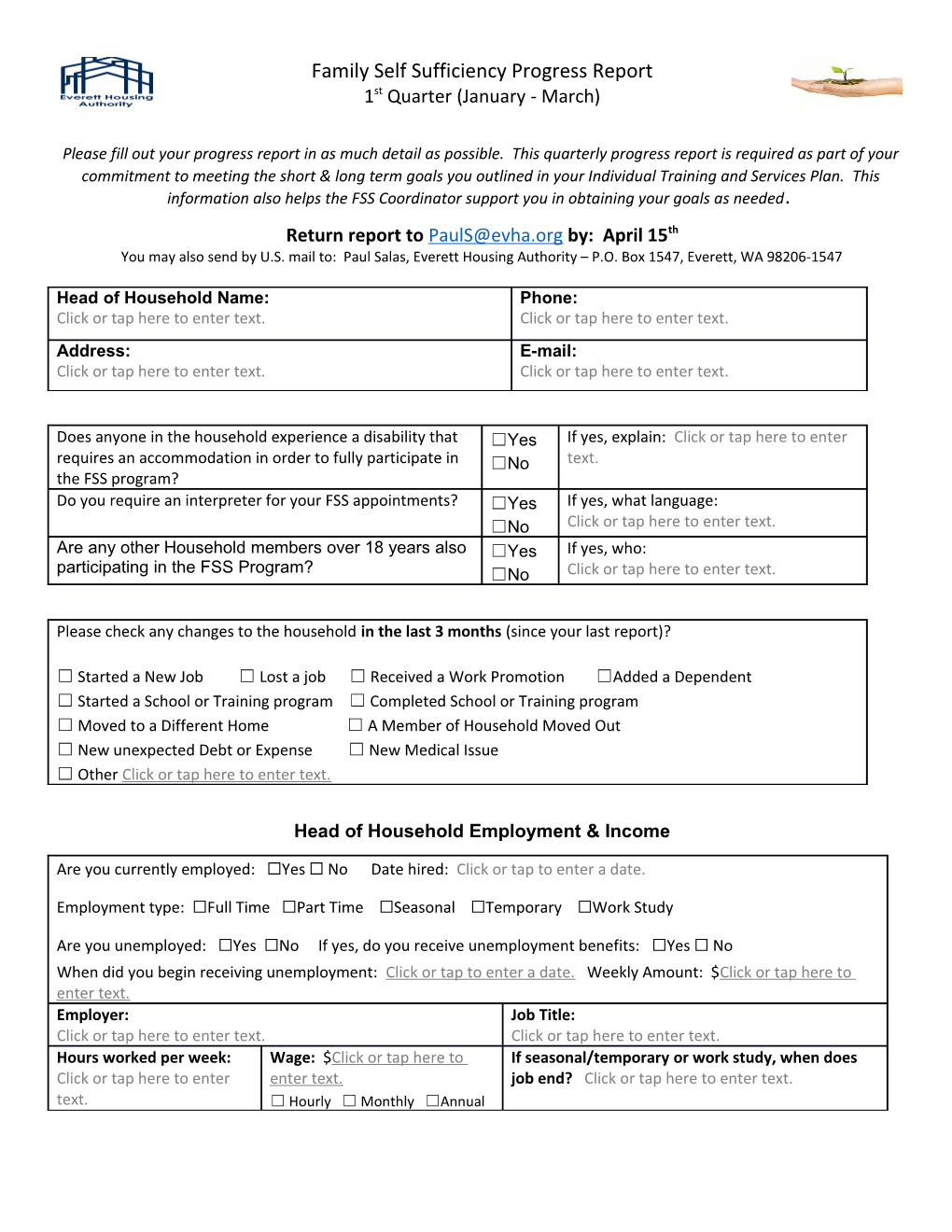 Head of Household Employment & Income