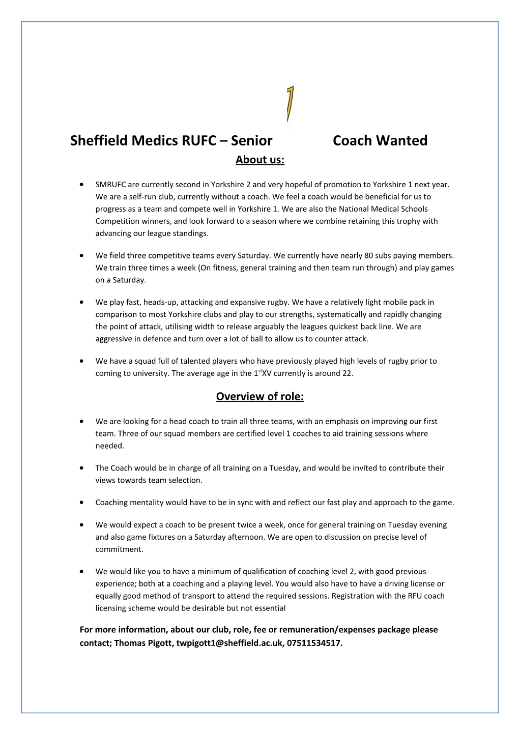 Sheffield Medics Rugby Football Club