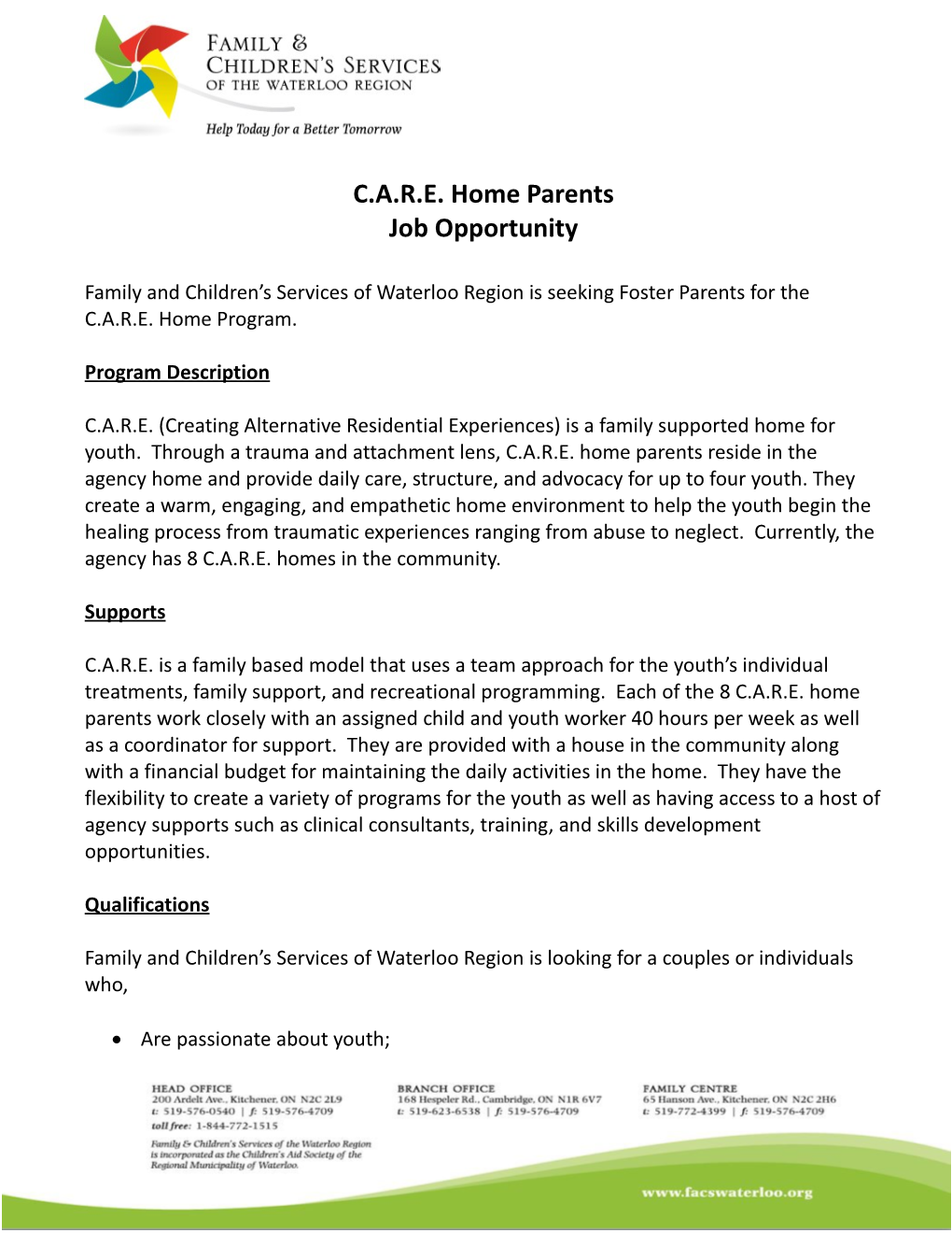 C.A.R.E. Home Parents