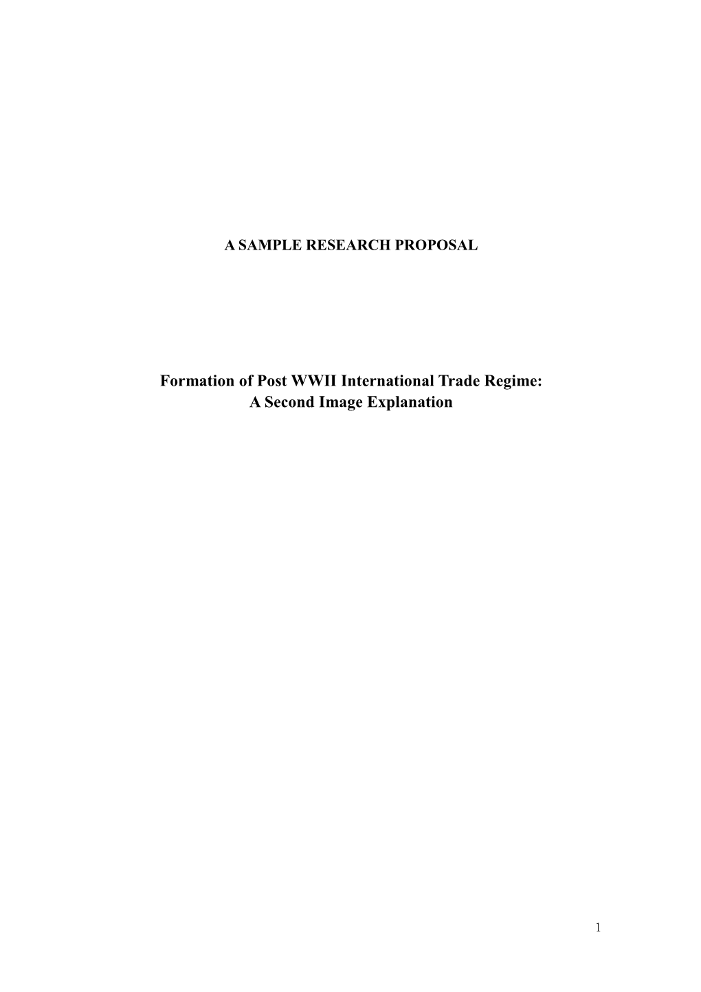 Formation of Post WWII International Trade Regime