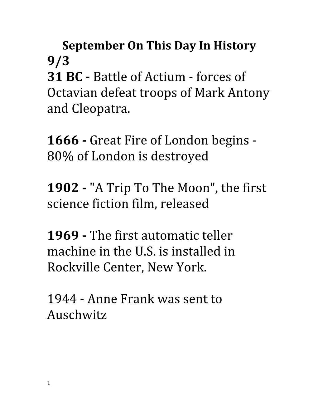 September on This Day in History