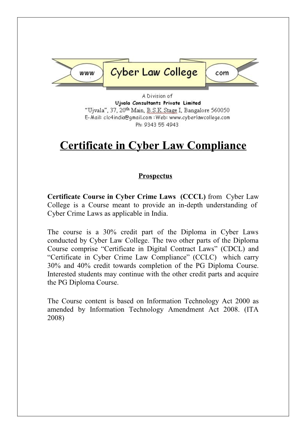 Certificate in Cyber Law Compliance