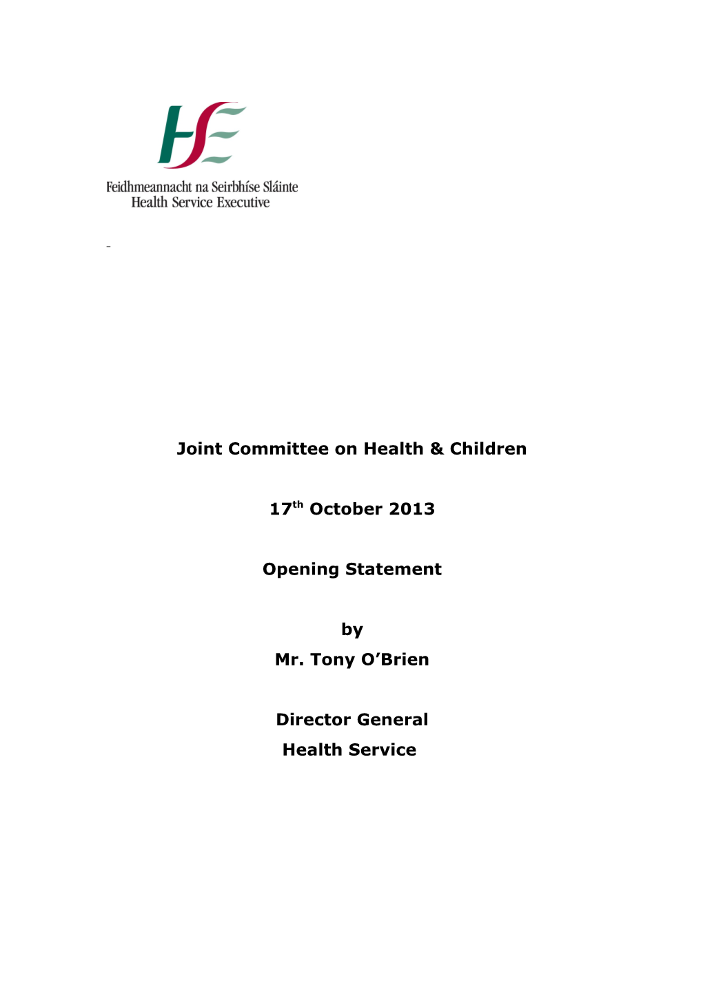 Opening Statement Re NCHD Terms & Conditions - JCHC 5Th March 13 s1