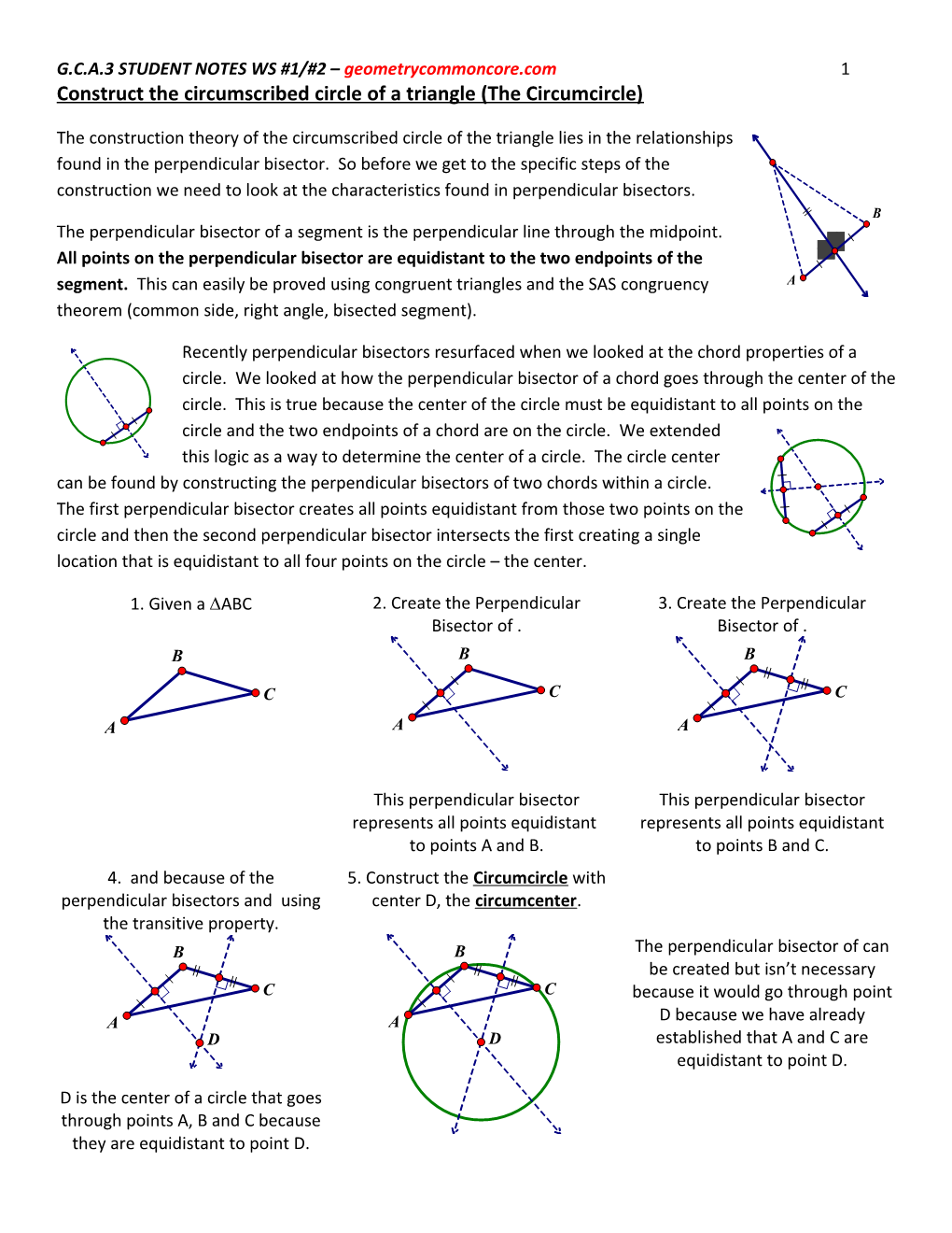 G.C.A.3 STUDENT NOTES WS #1/#2 Geometrycommoncore.Com 3