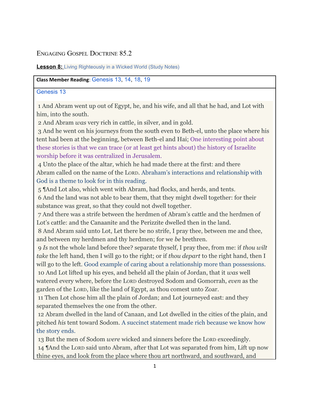 Lesson 8: Living Righteously in a Wicked World (Study Notes)