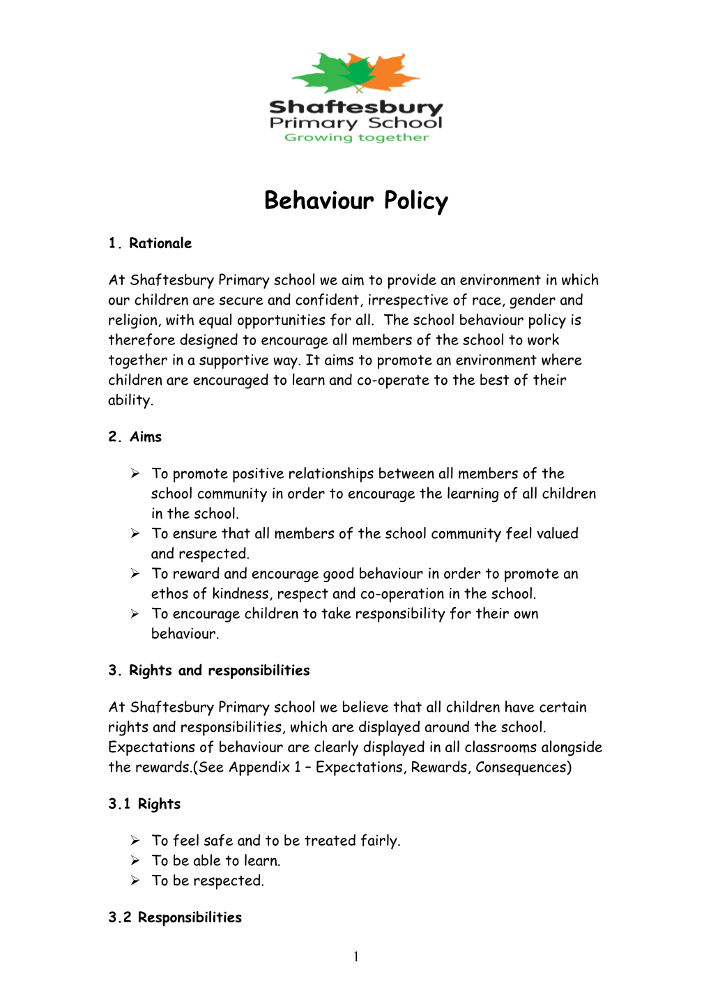 Behaviour Policy s1