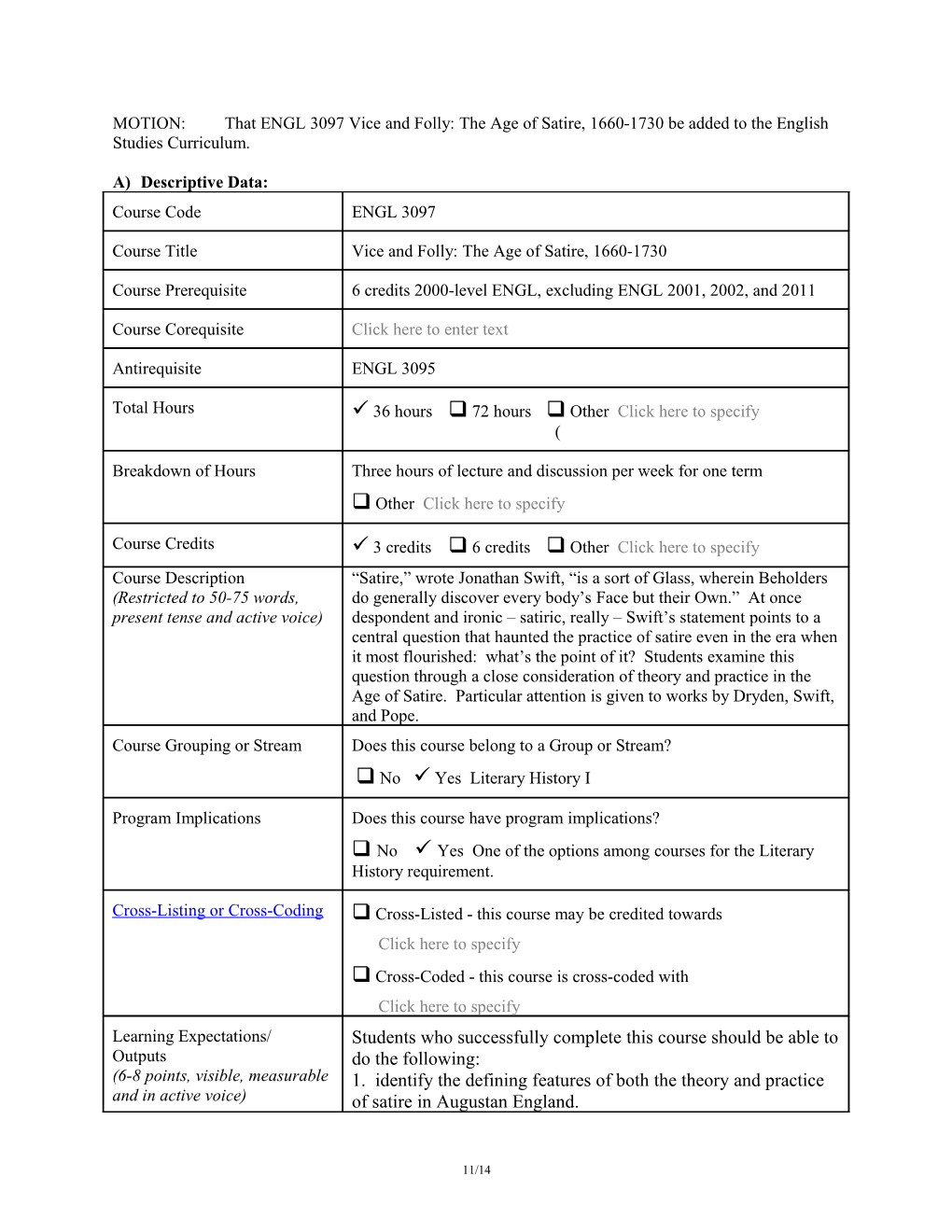 Descriptive Data Template