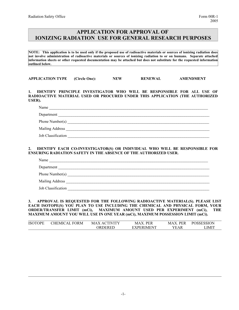 Application for Approval Of s1