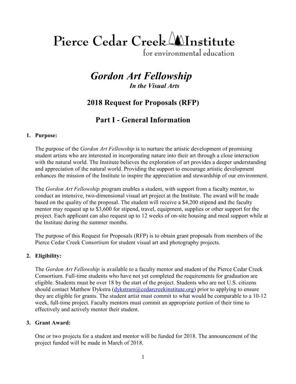 Gordon Art Fellowship