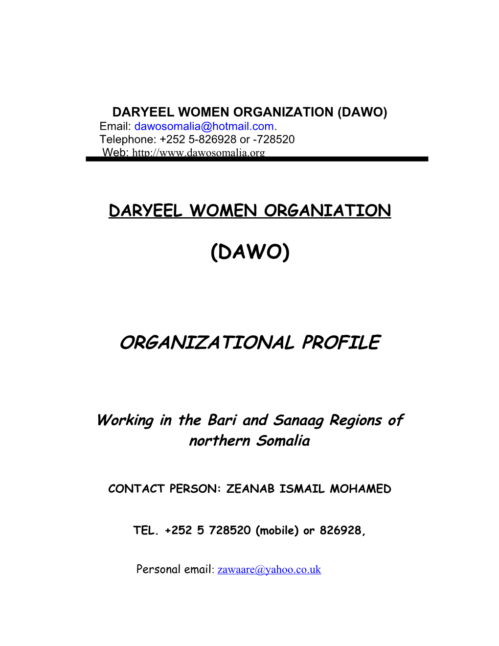Daryeel Women Organization