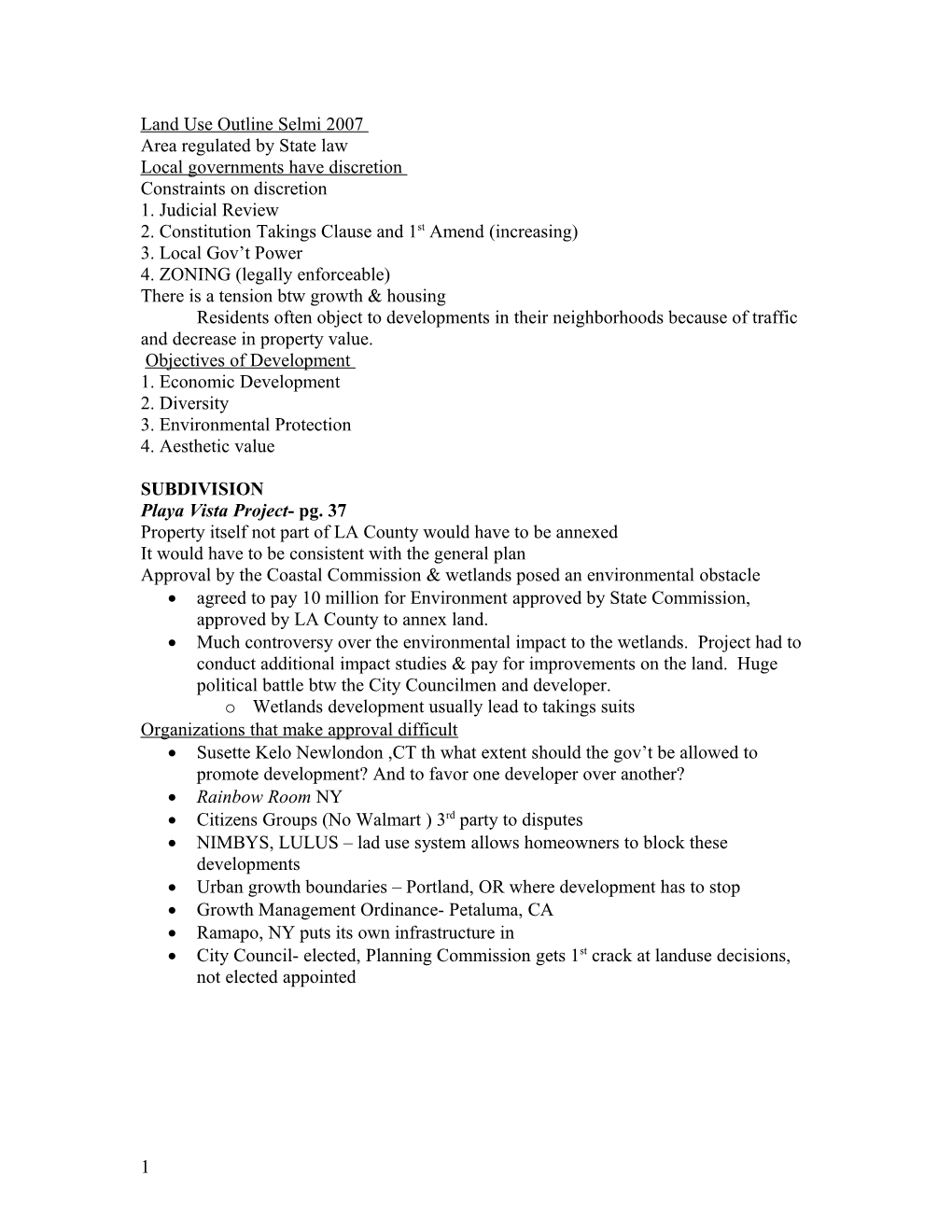 Land Use Outline Selmi 2007