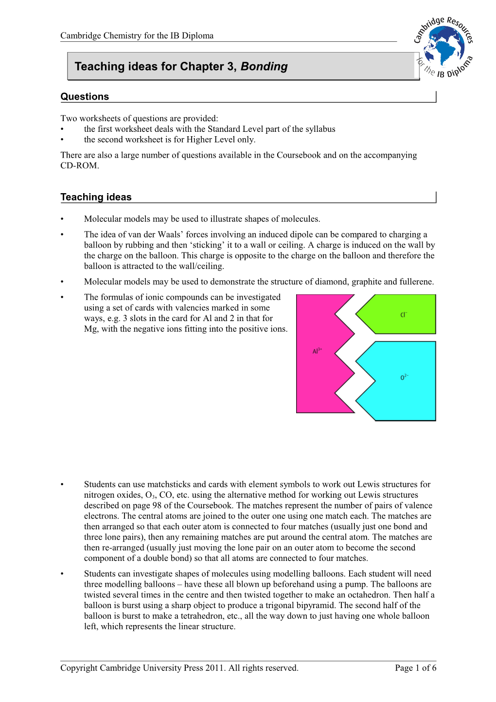 Extension Worksheet Topic 6 s4