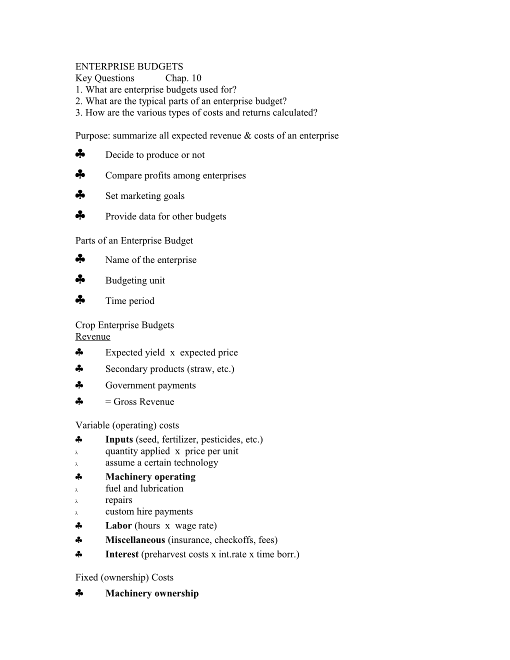 2. What Are the Typical Parts of an Enterprise Budget?