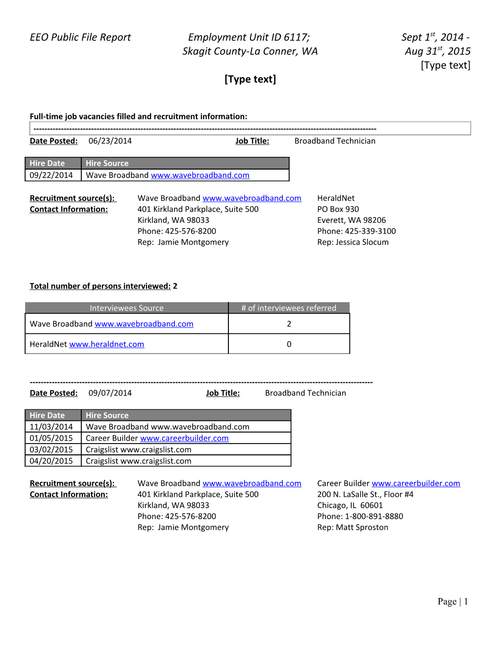 EEO Public File Report s1