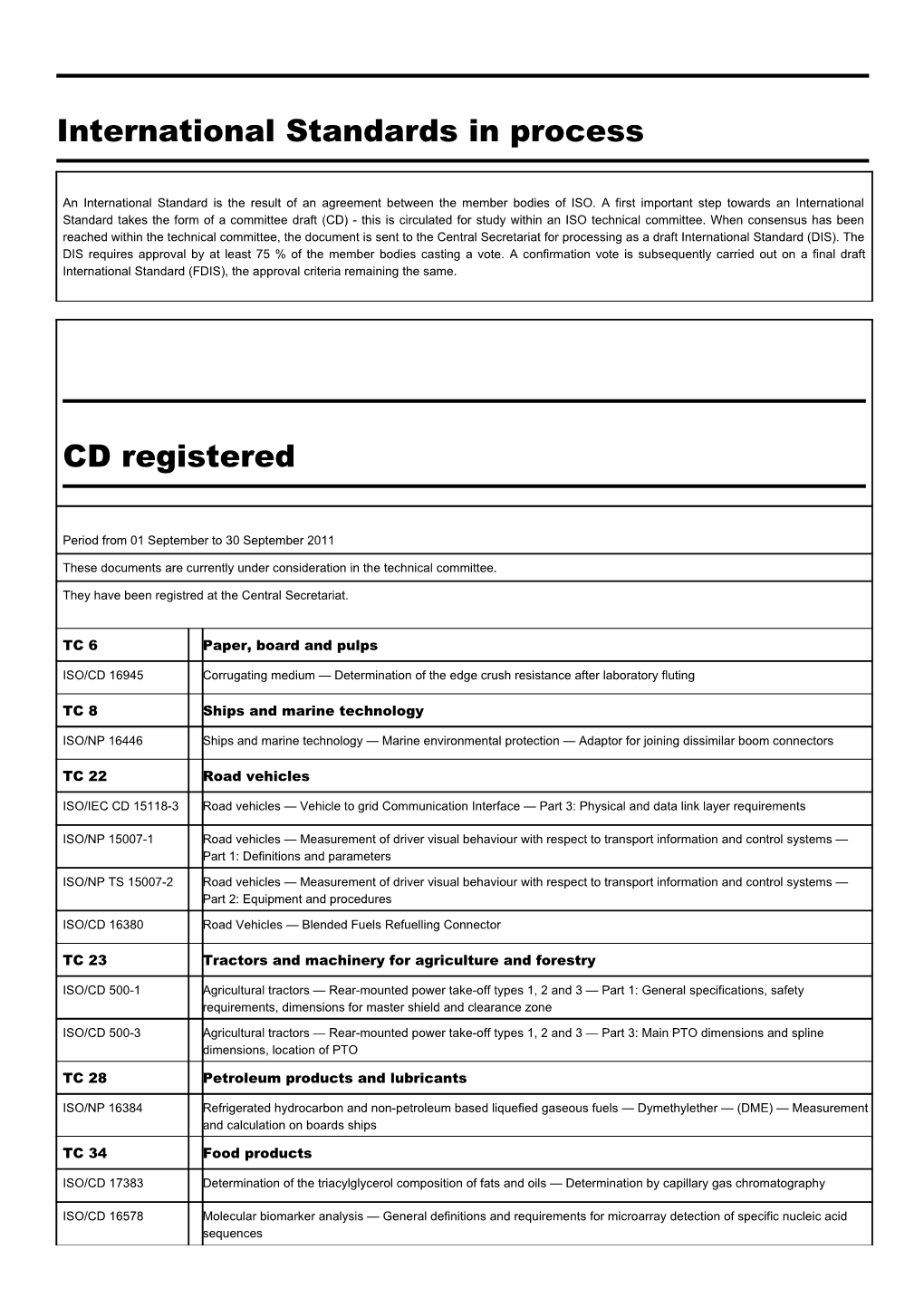 International Standards in Process s1