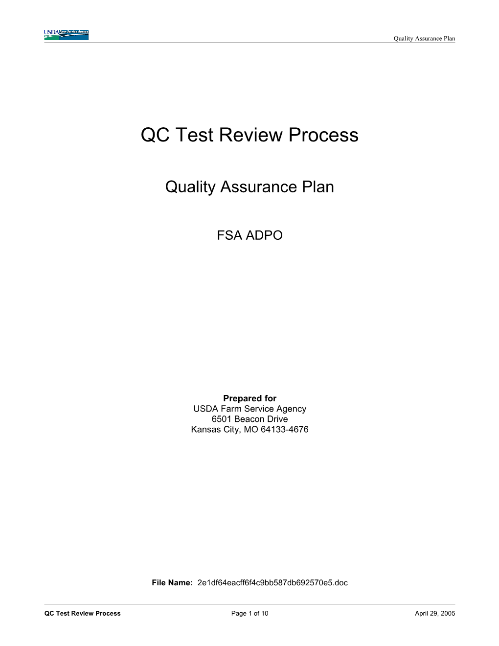 QC Test Review Process