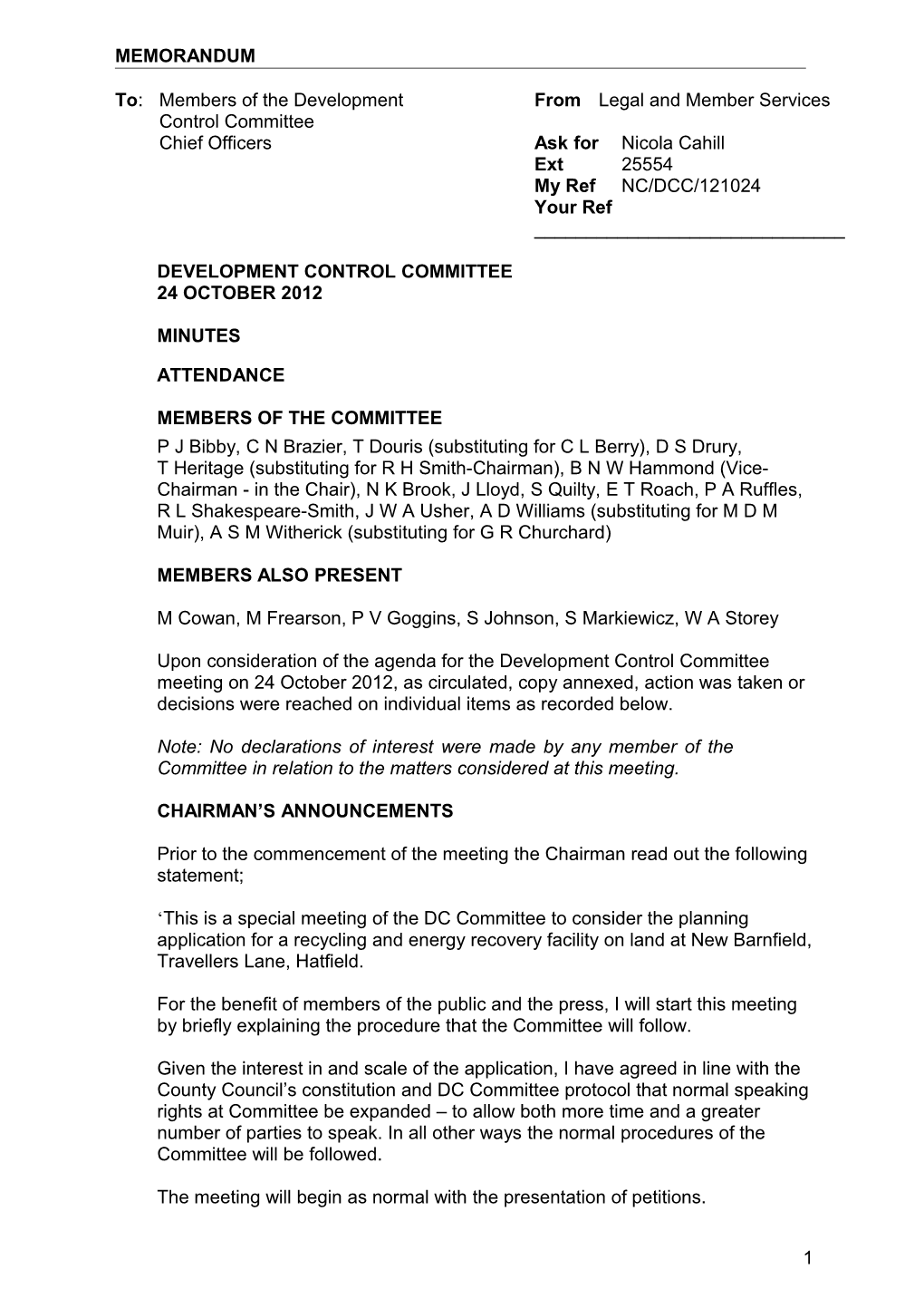 Development Control Committee Minutes 21 September 2010