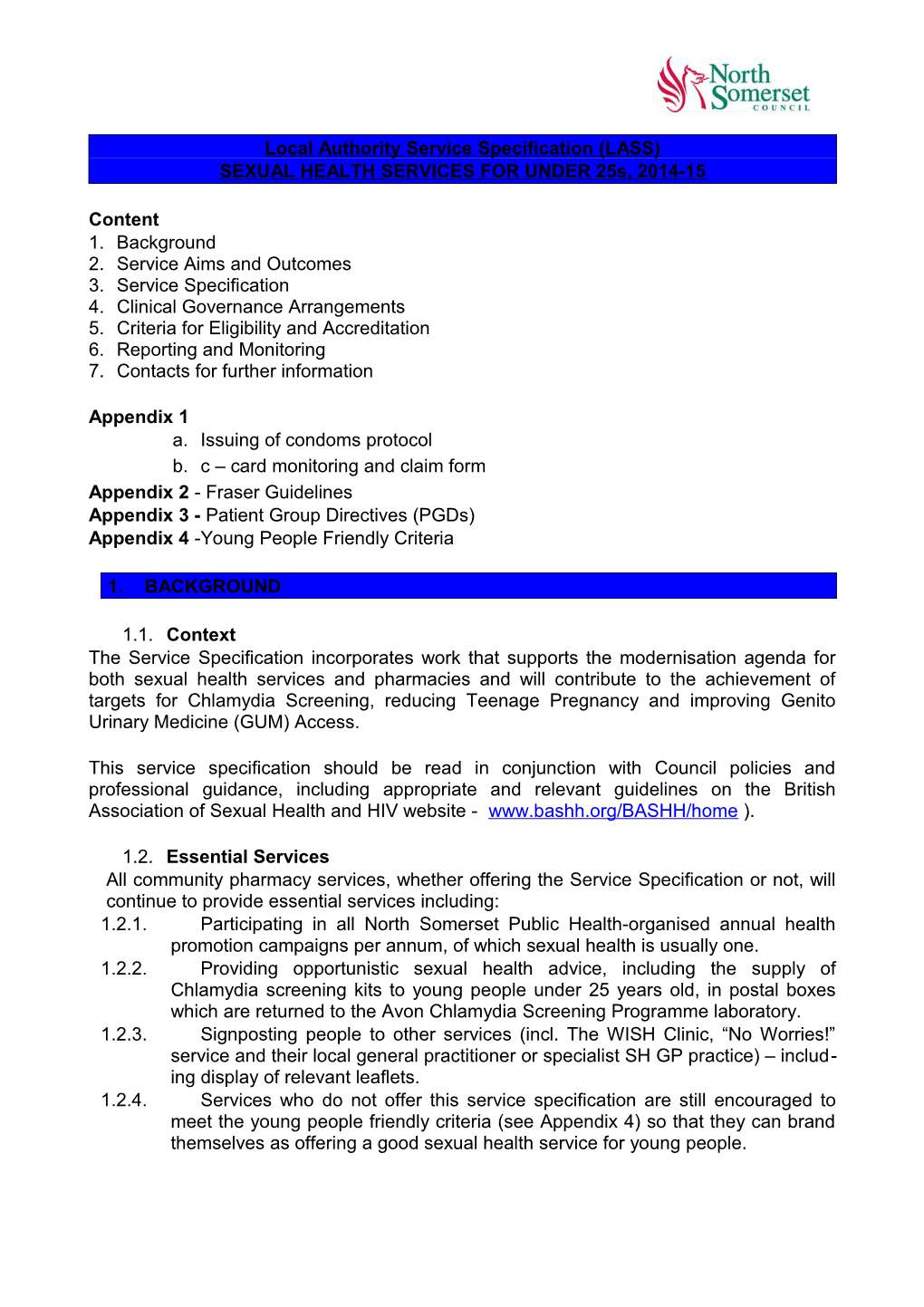 Local Authority Service Specification (LASS)