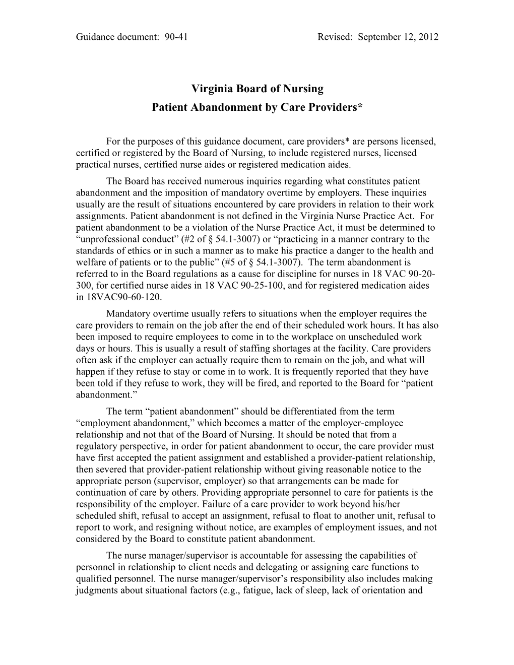 Virginia Board of Nursing