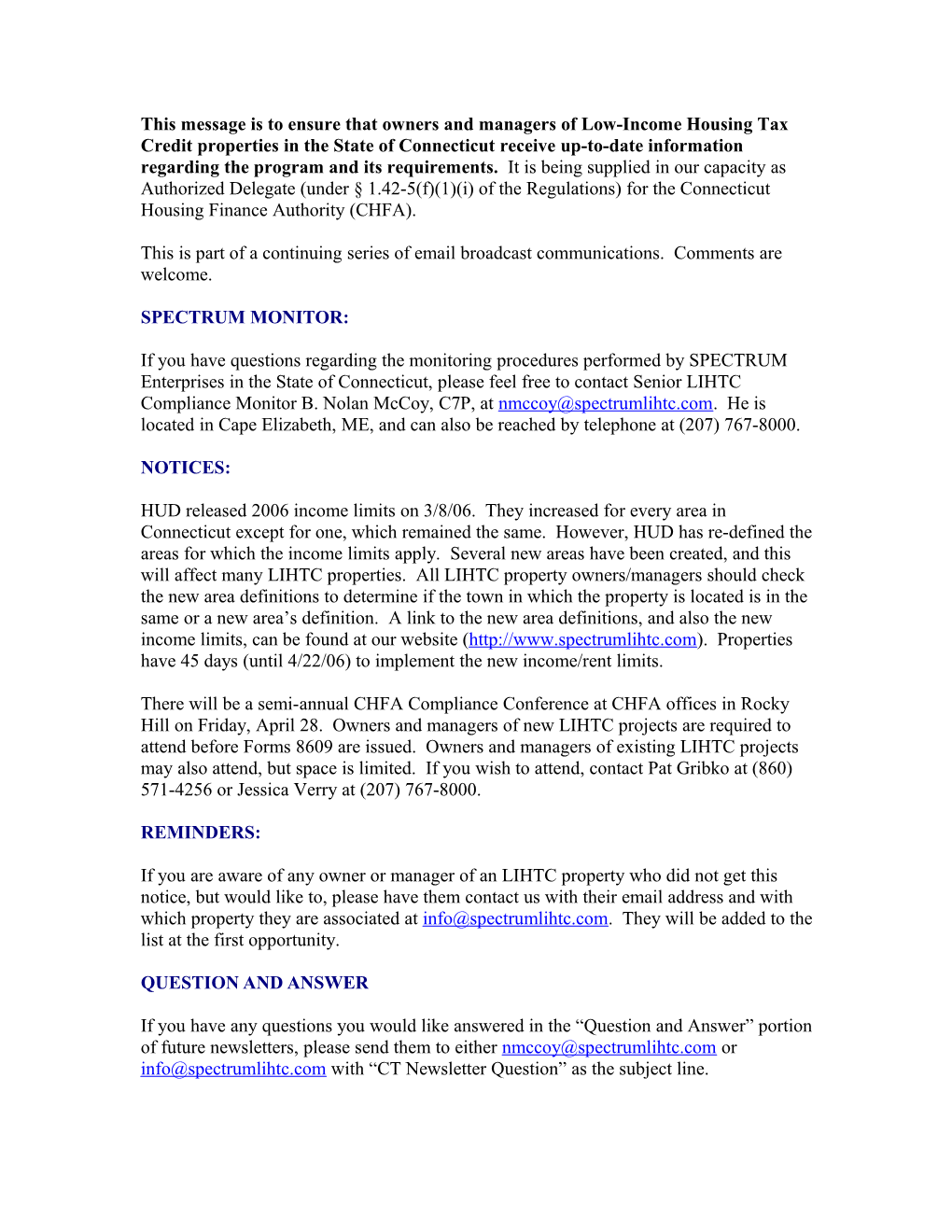 This Message Is to Ensure That Owners and Managers of Low-Income Housing Tax Credit Properties