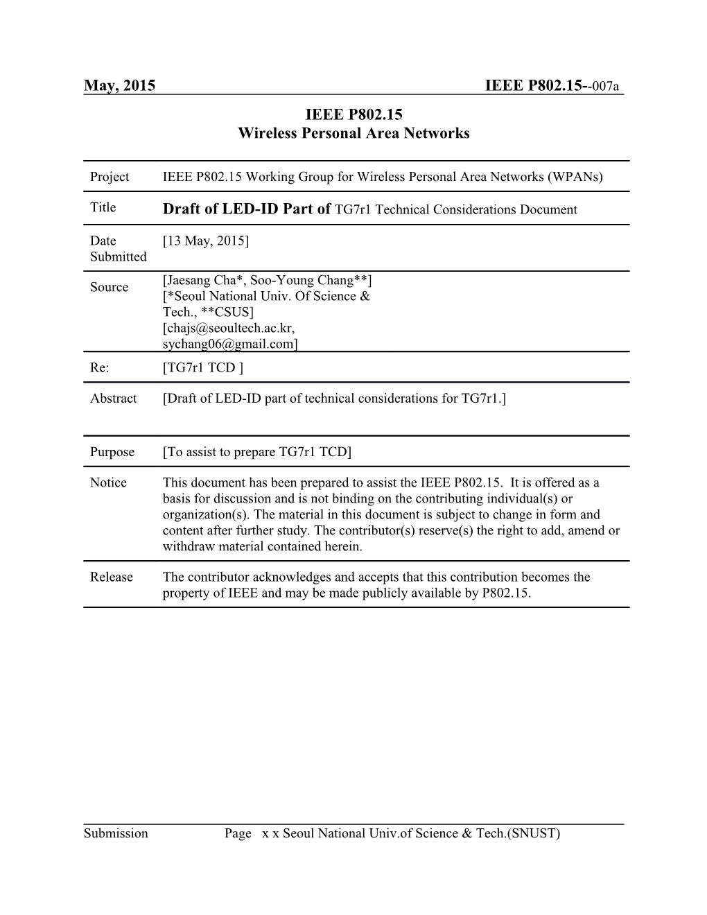 Tg7r1 Technical Considerations Document