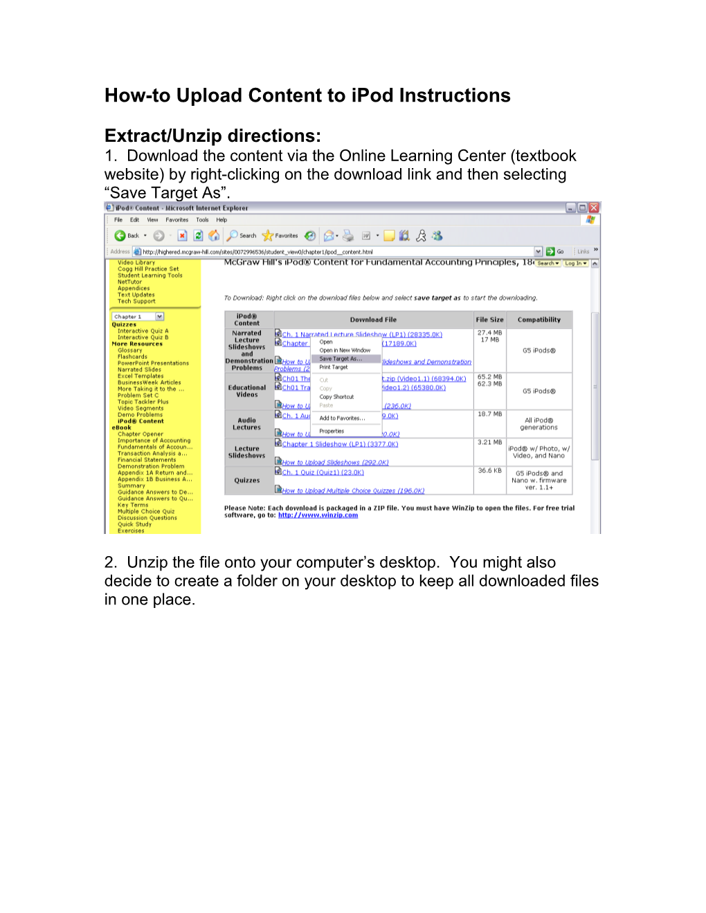 How-To Upload Content to Ipod Instructions