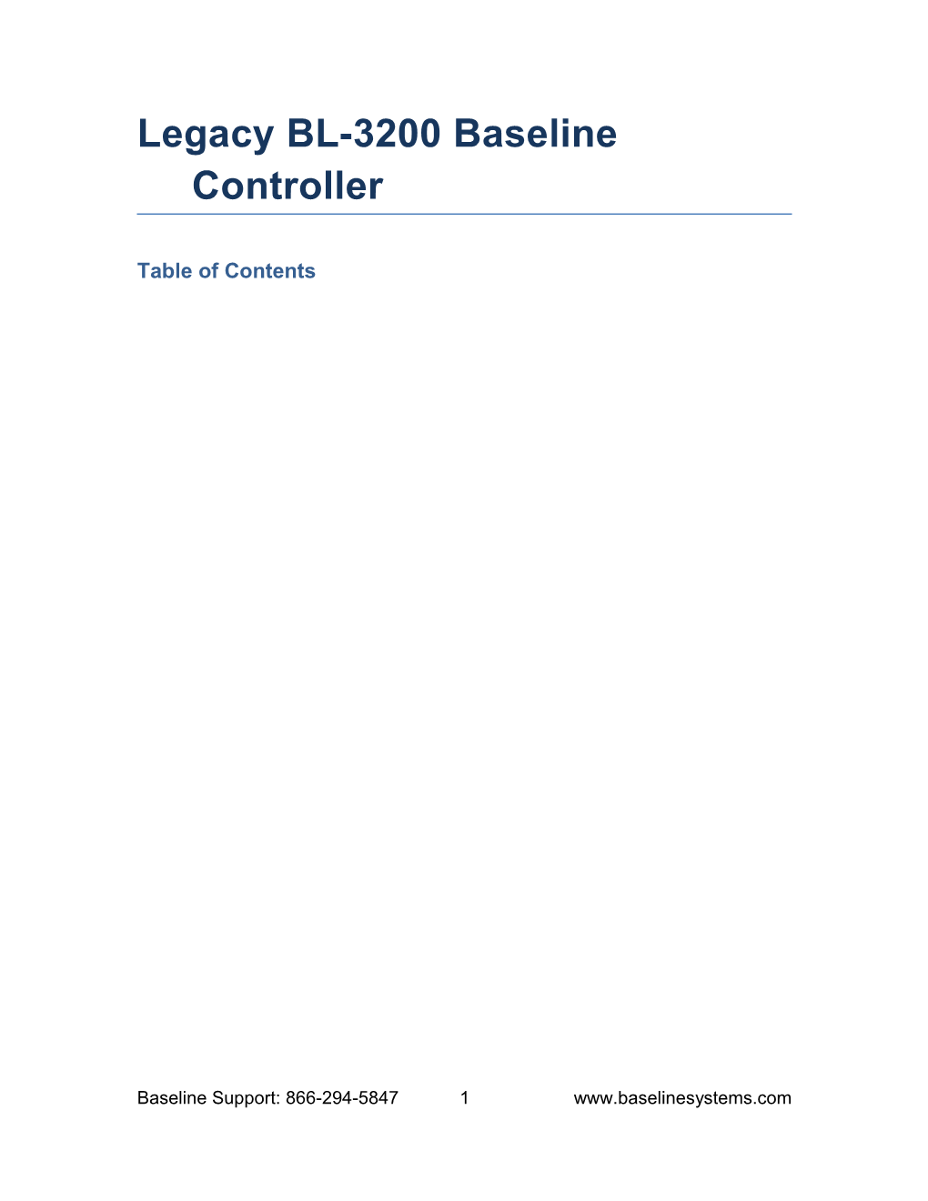 Baseline's BL-3200 Irrigation Controller General Spec