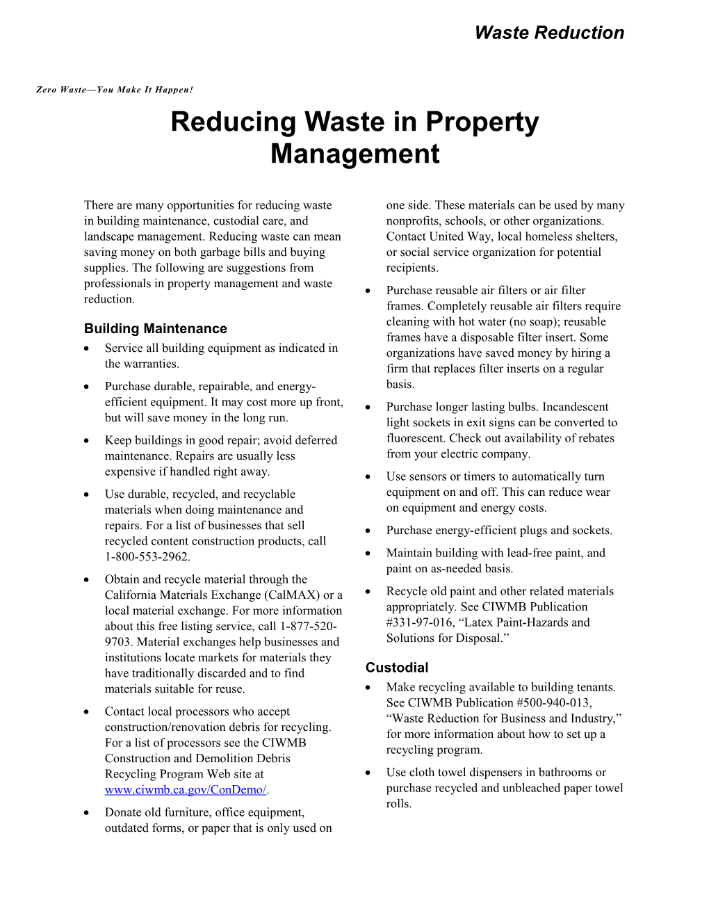 Reducing Waste in Property Management