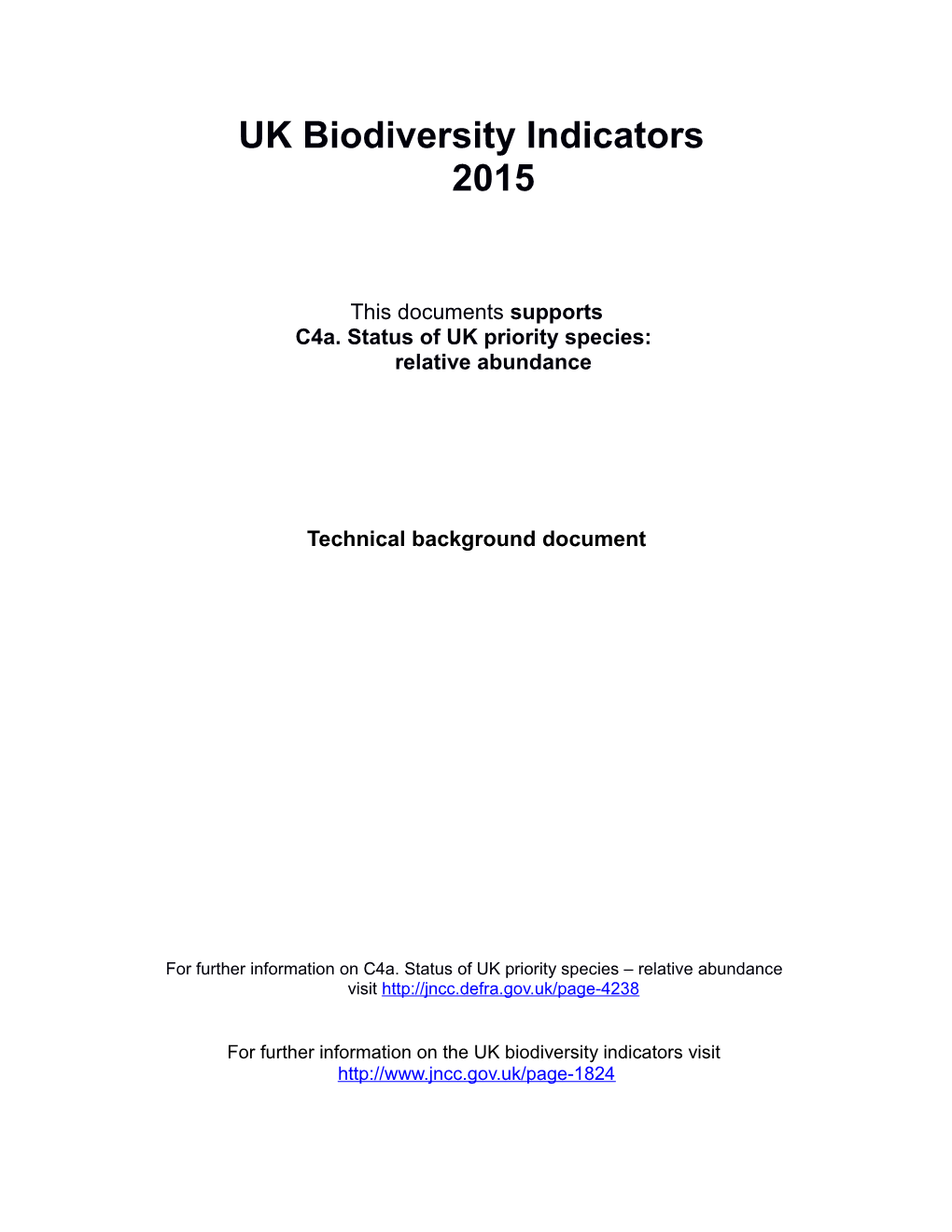 C4a. Status of UK Priority Species: Relative Abundance