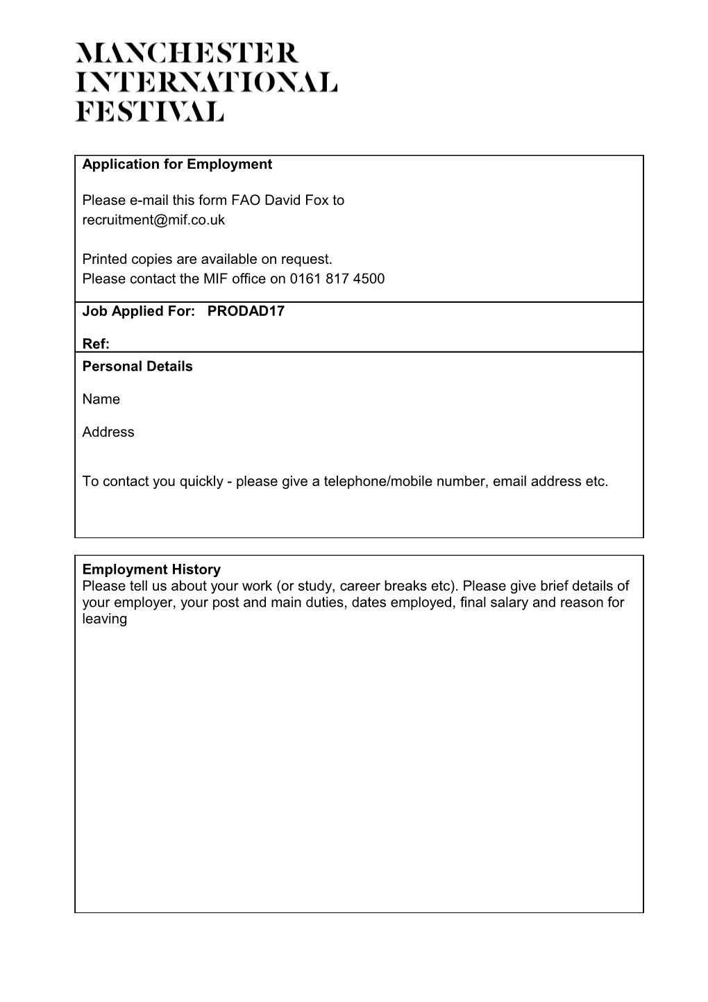 Application for Employment s92