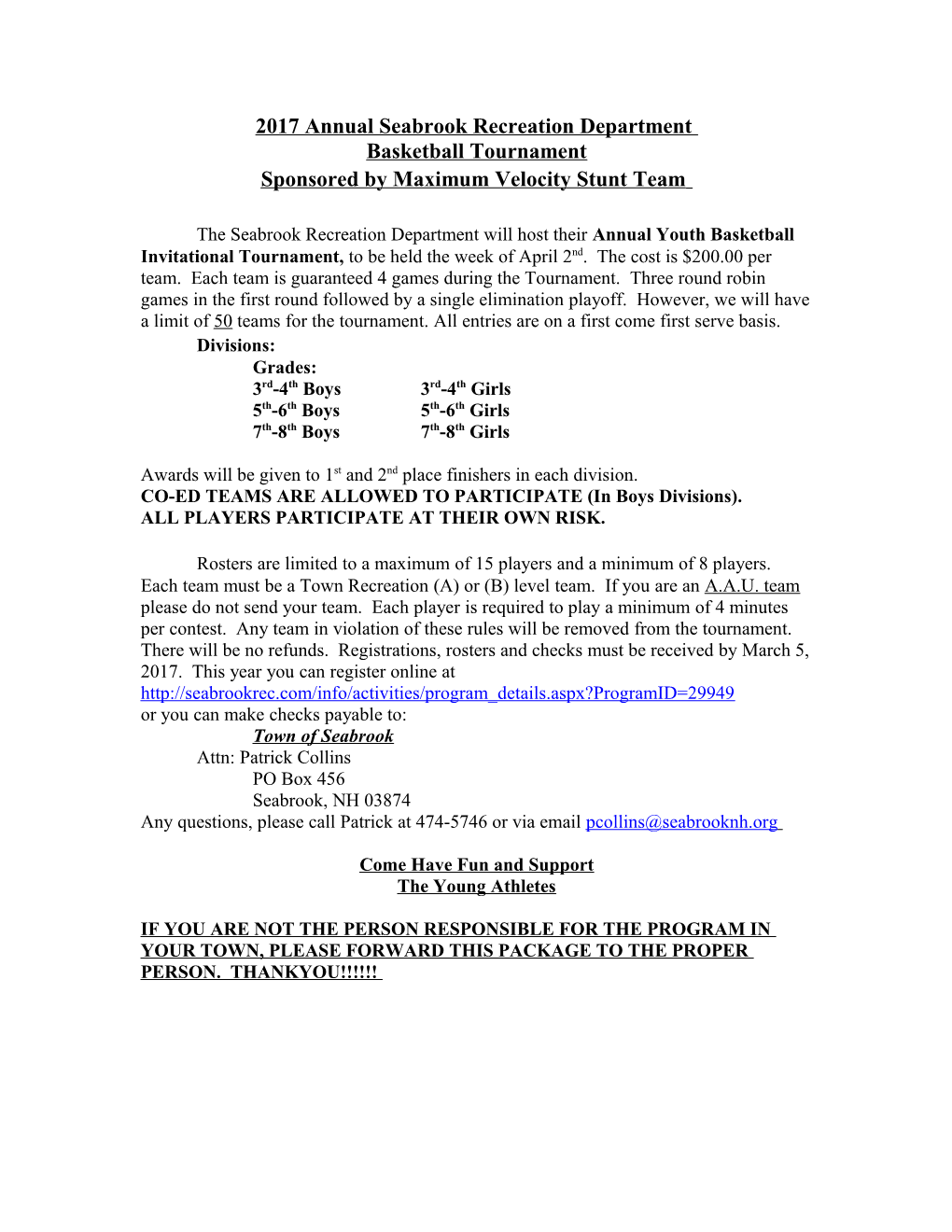 2003 Annual Seabrook Basketball Tournament