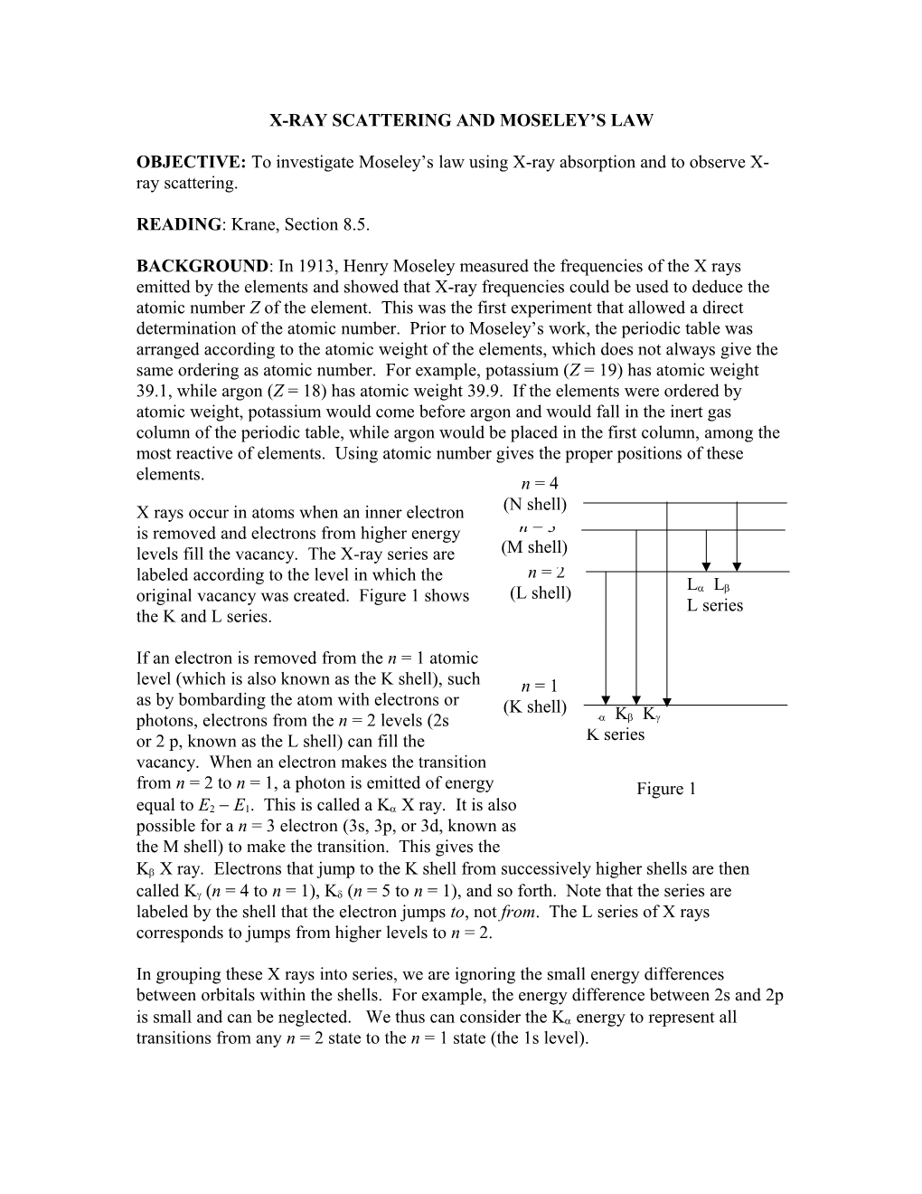 X-Ray Scattering and Moseley S Law