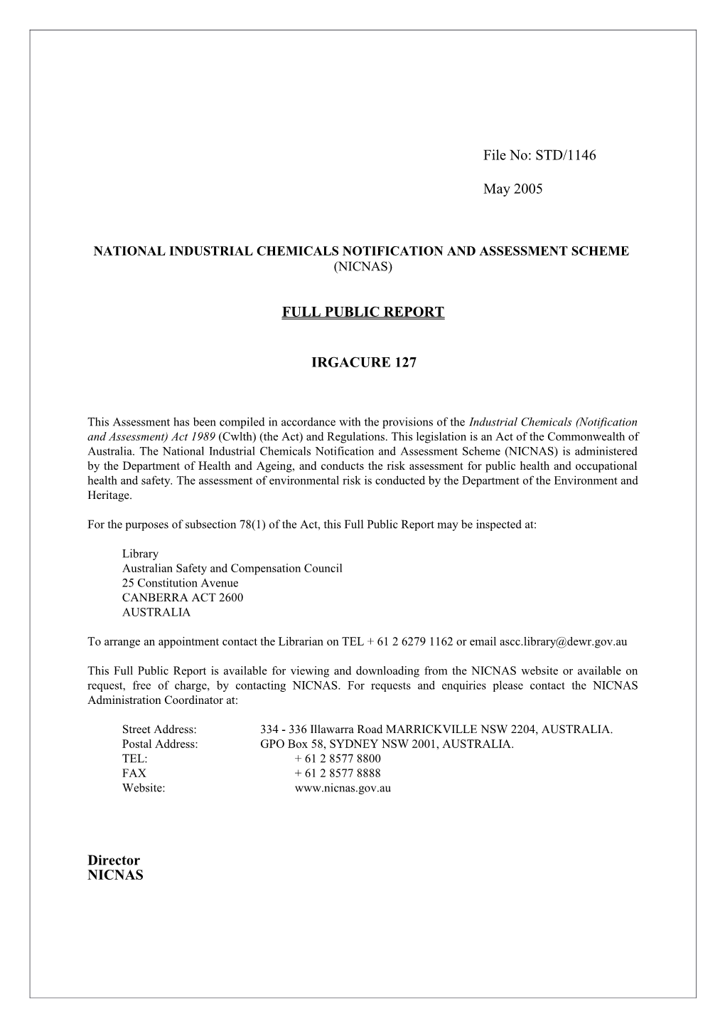 National Industrial Chemicals Notification and Assessment Scheme s13