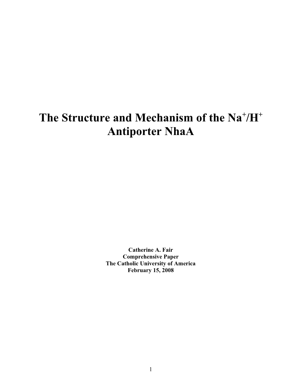 Nhaa Is a Transmembrane Protein That Consists of a Chain of 388 Amino Acids