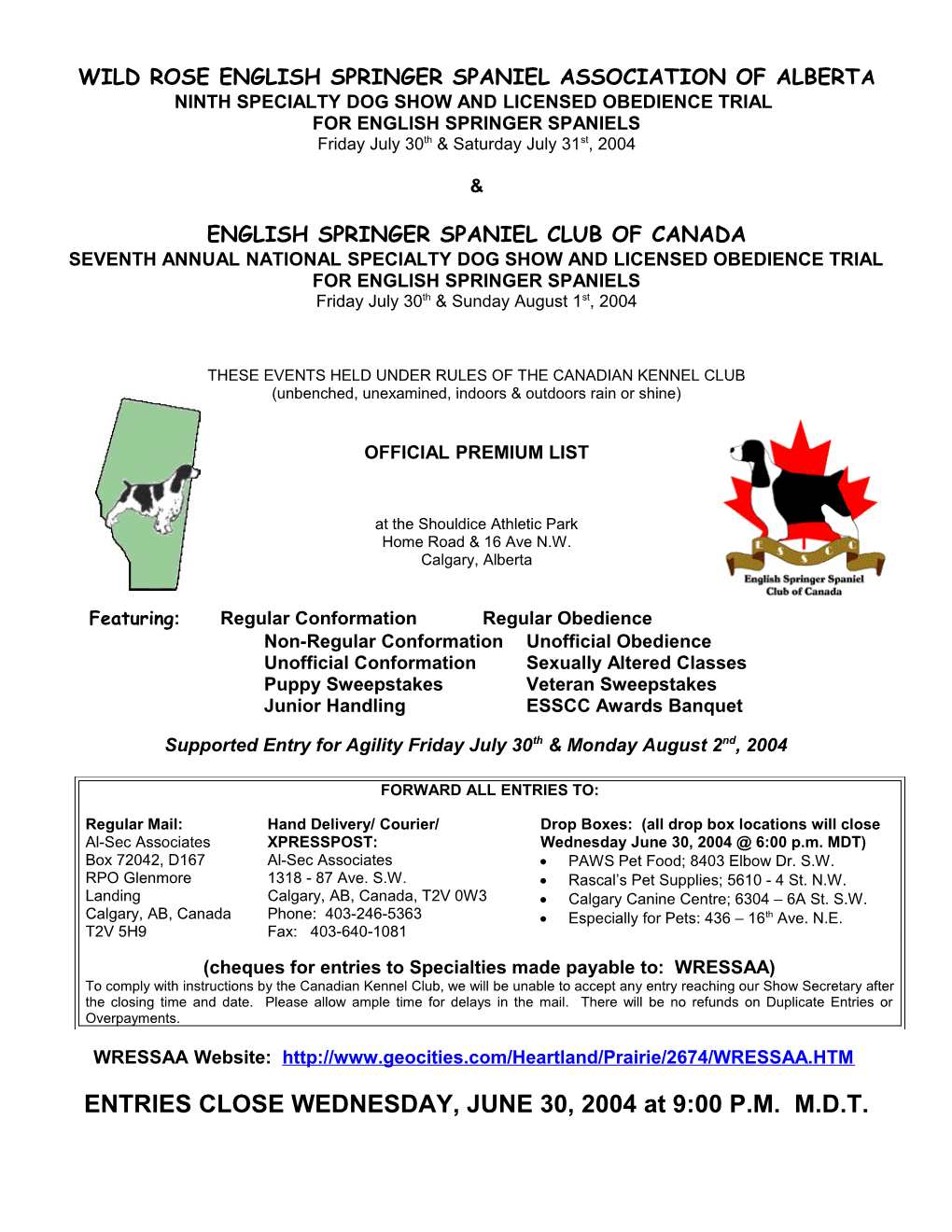 Wild Rose English Springer Spaniel Association of Alberta