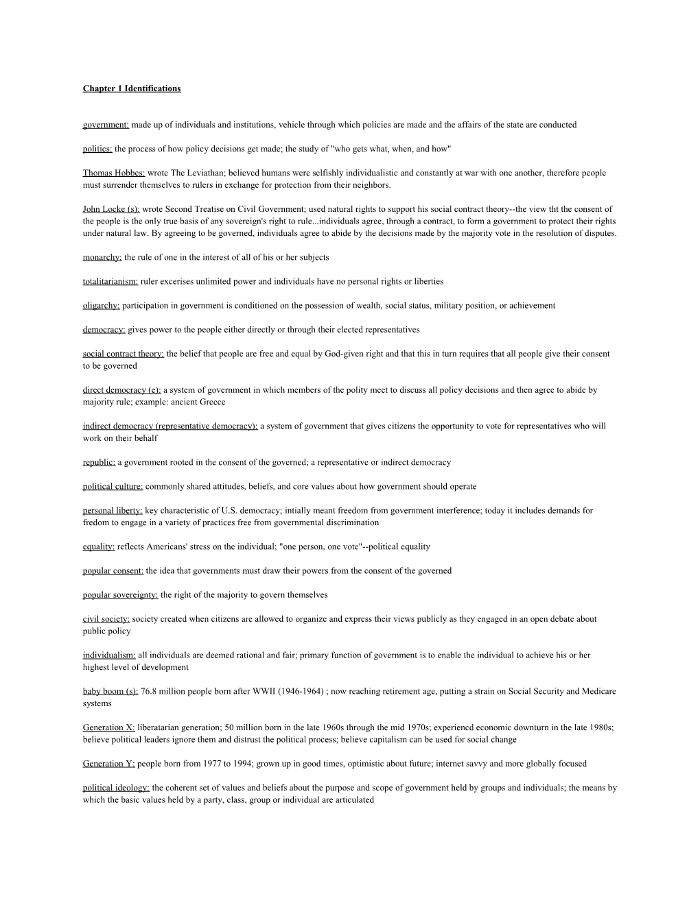 Chapter 1 Identifications Government: Made up of Individuals and Institutions, Vehicle