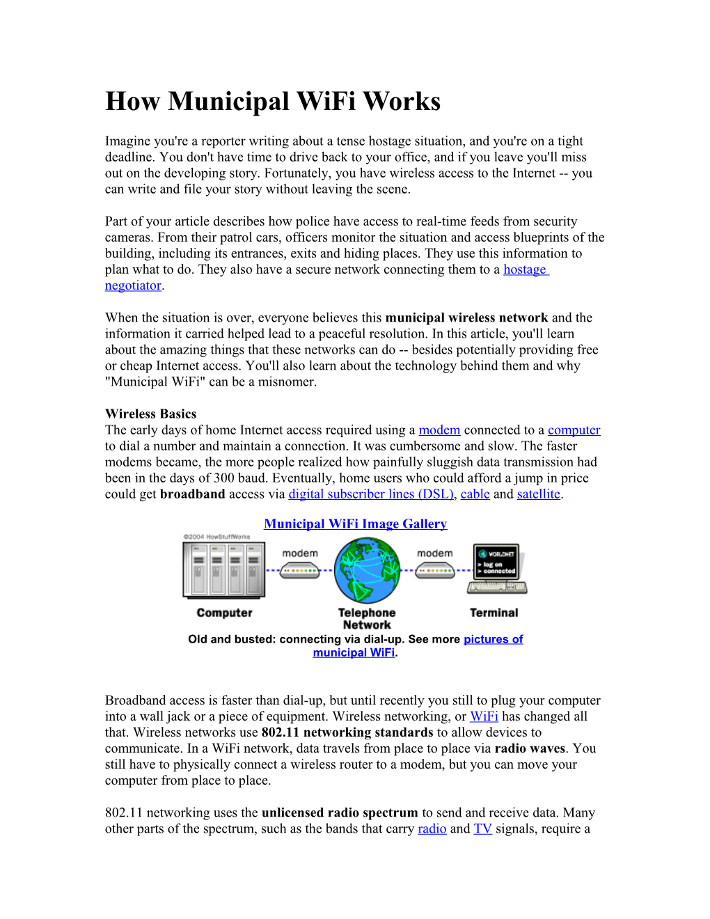 How Municipal Wifi Works