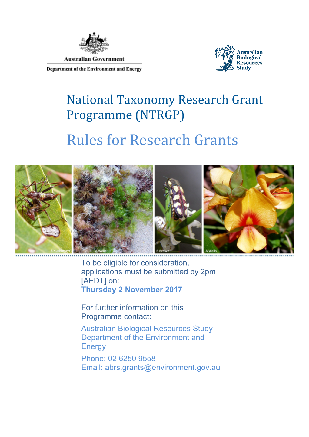 2018-19 NTRGP Research Grant Rules