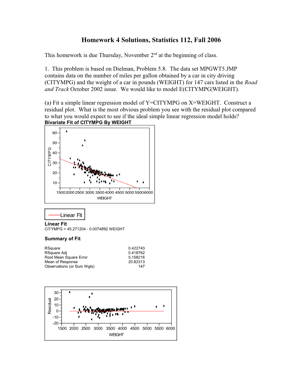 Homework 1, Statistics 512, Spring 2005