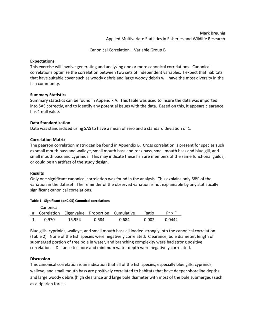 Applied Multivariate Statistics in Fisheries and Wildlife Research